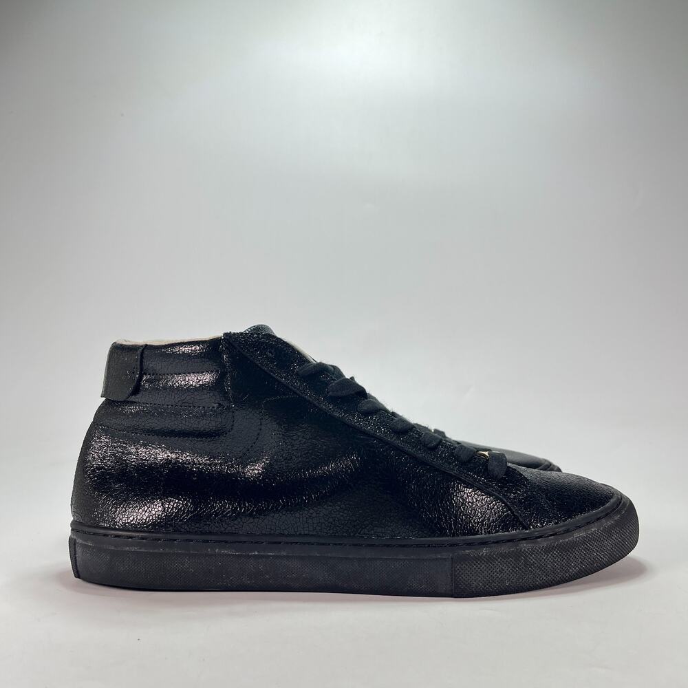 True Religion Black Crackle Leather True Religion Casual Sneakers Mens Size 10.5